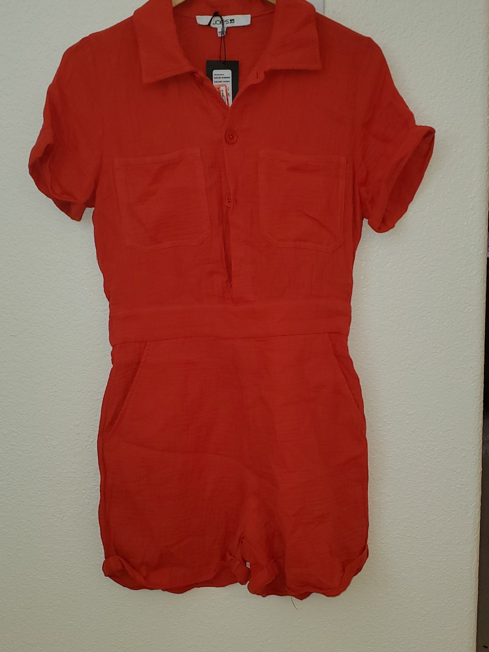 Women's Joe's Jeans Orange Gauze Romper Size S NWT